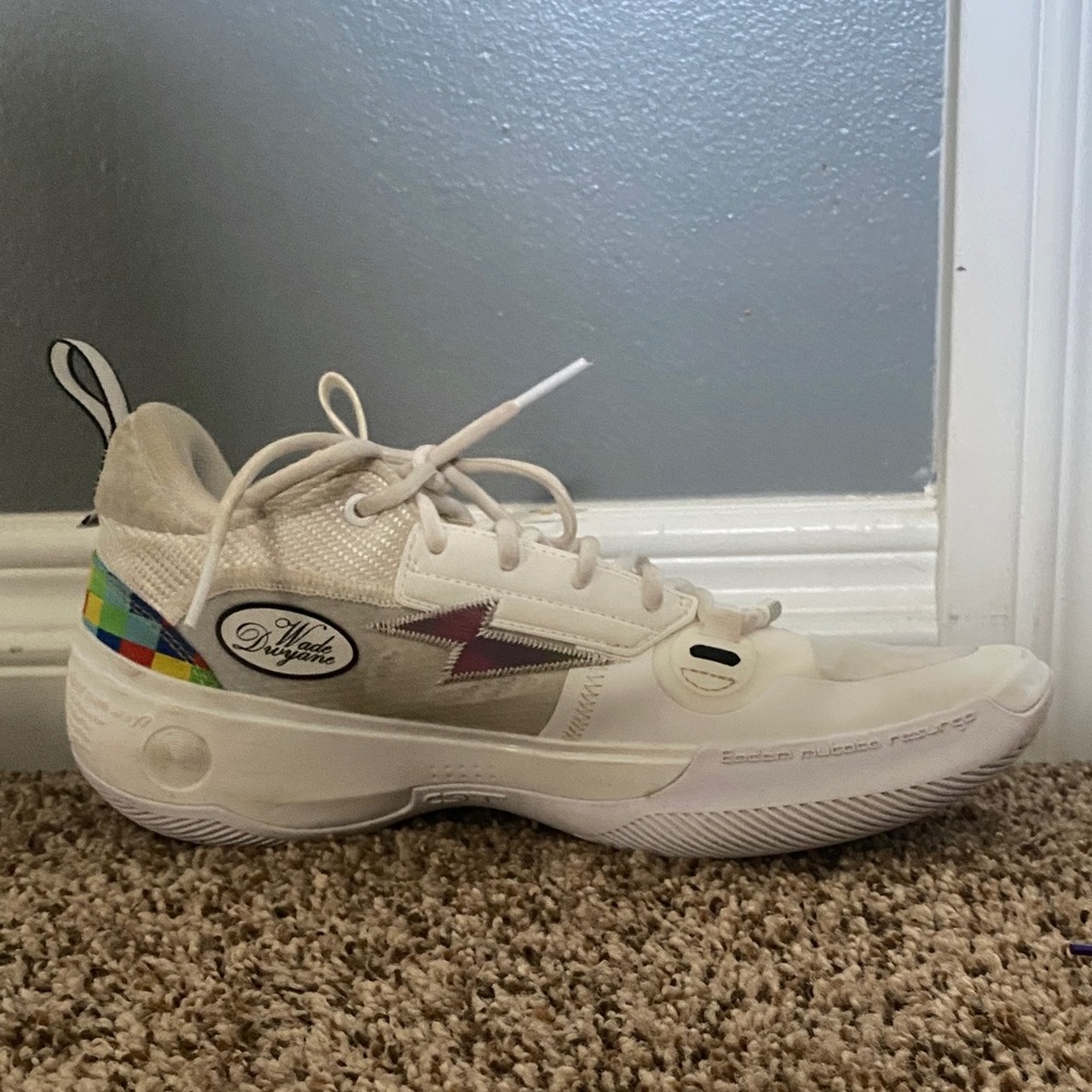 White Athletic Sneakers with Colorful Accents